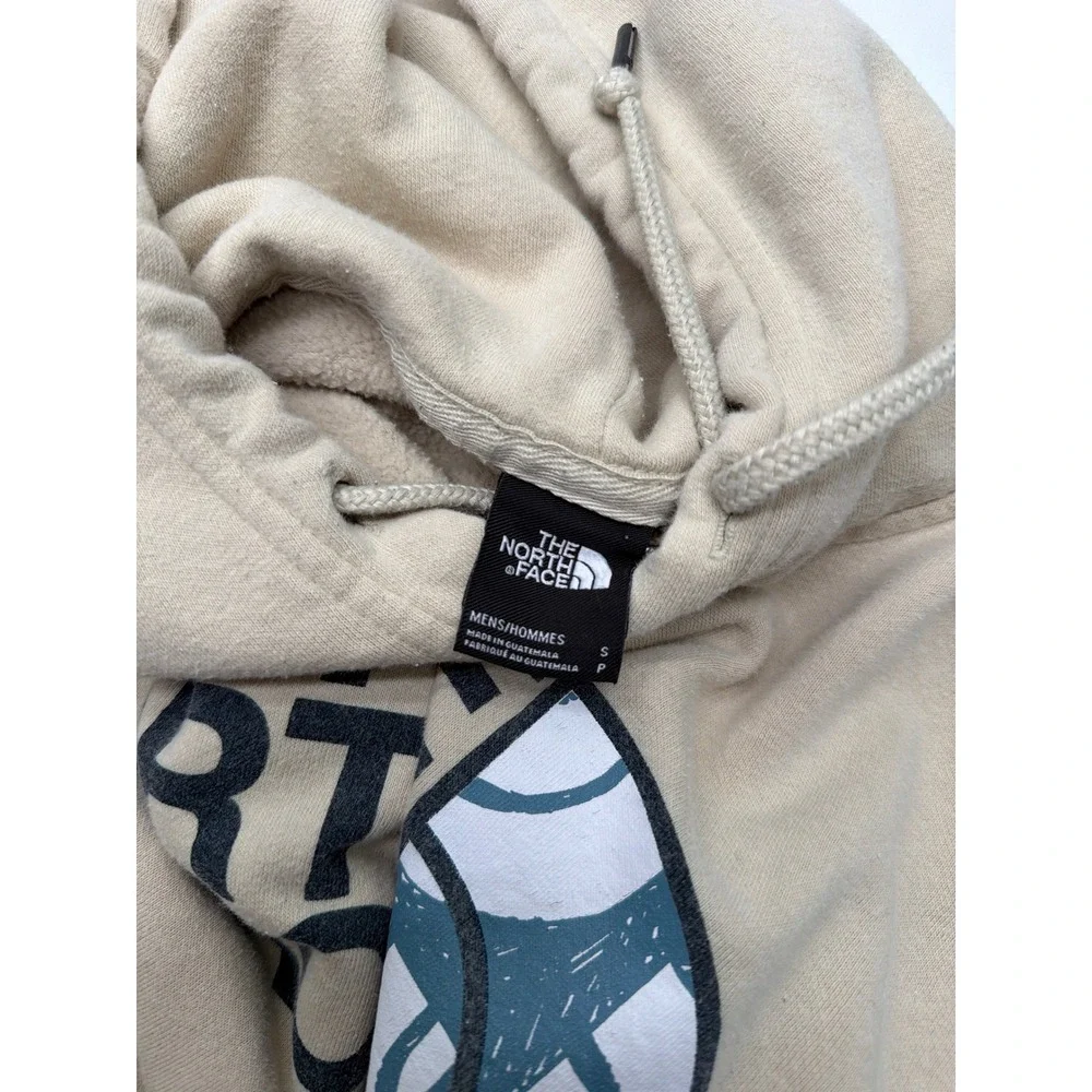 The North Face Mens Graphic Logo Pullover Hoodie Tan Beige Small NF0A3X6C